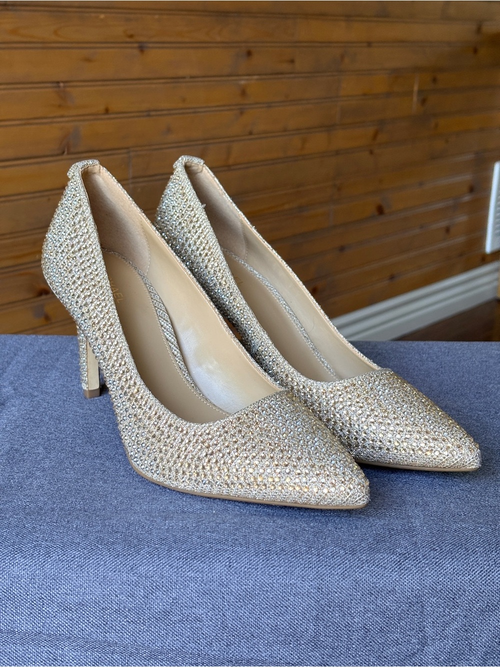 Michael Kors Dorothy Flex Pump Pole Gold Size 8 - Picture 4 of 14